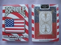 Bicycle Red, White and Blue Series 2 with Rectangle Patch Design Playing Cards collectible playing cards