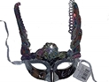 Long Eared Sparkling Half Mask -Silver 