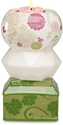 Up Words by Pavilion Green and Pink Floral Tea Light Candle Holder, 5-1/2-Inch Tall, Includes Tea Light Candle 