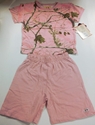 AP Pink RealTree Mini Toddler Puff Sleeve T-shirt and Shorts Outfit 5T 