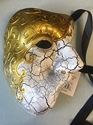 Gold and White "Phantom of the Opera" Style Masquerade Mask 