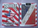Bicycle Red, White and Blue Series 3 Star Design Playing Cards collectible playing cards, decks of cards