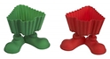 Ganz Silicone Christmas Tree Shaped Cupcake Mold with Feet Red and Green (Set of 12) 
