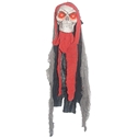 24" Hanging Light Up Reaper Skull Halloween Decoration (Red) 