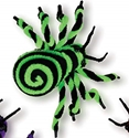 Fuzzy Spiral Spider Decoration Fun World (Green) 
