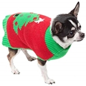 Trezo Paws RED HOLIDAY TREE PET CHRISTMAS SWEATER LARGE 