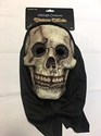 New! Vintage Villains Hooded Skull Mask - Grey w/ Sunken Eyes - Adult OSFM 