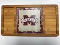 Mississippi State NCAA Bamboo Serving Tray with Glass 
