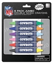 NFL Dallas Cowboys Football 6 Pack Jumbo Double-Sided Crayons Giant Big Crayons 