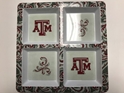 Texas A & M NCAA 4-Section Melamine Server, Artwork by Kate McRostie 